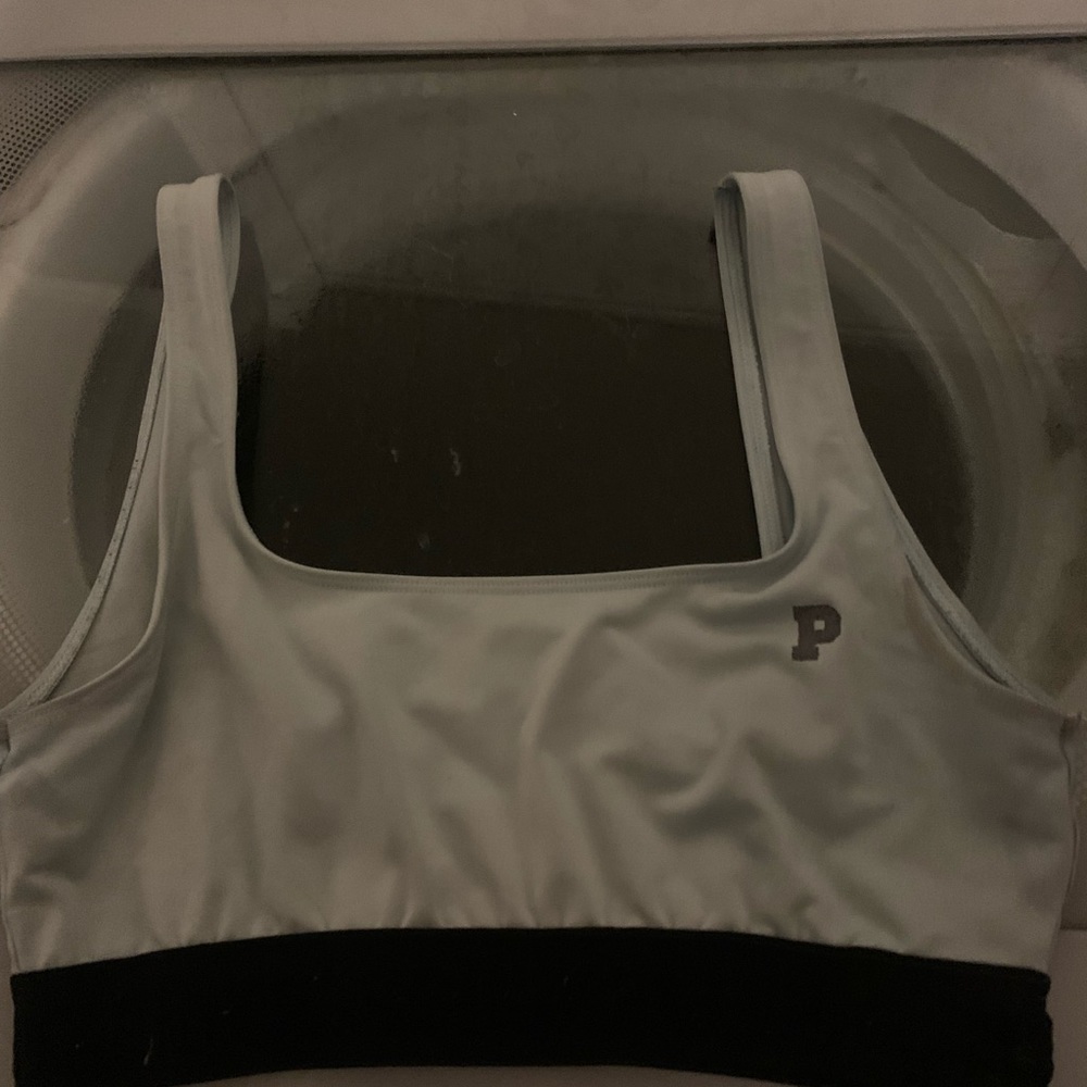 PINK VICTORIA’s secret light blue very worn sport bra size small